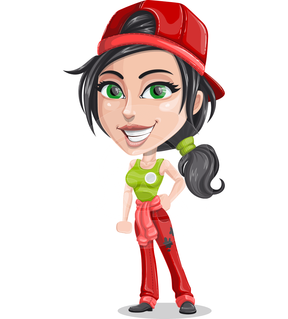 Technician Girl Cartoon Vector Character AKA Tessa the Expert Girl